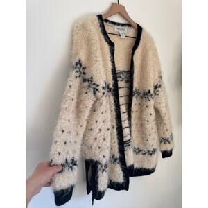 Vintage JONES WEAR Sport Mohair & Wool Blend Fuzzy Knit Cardigan, Medium